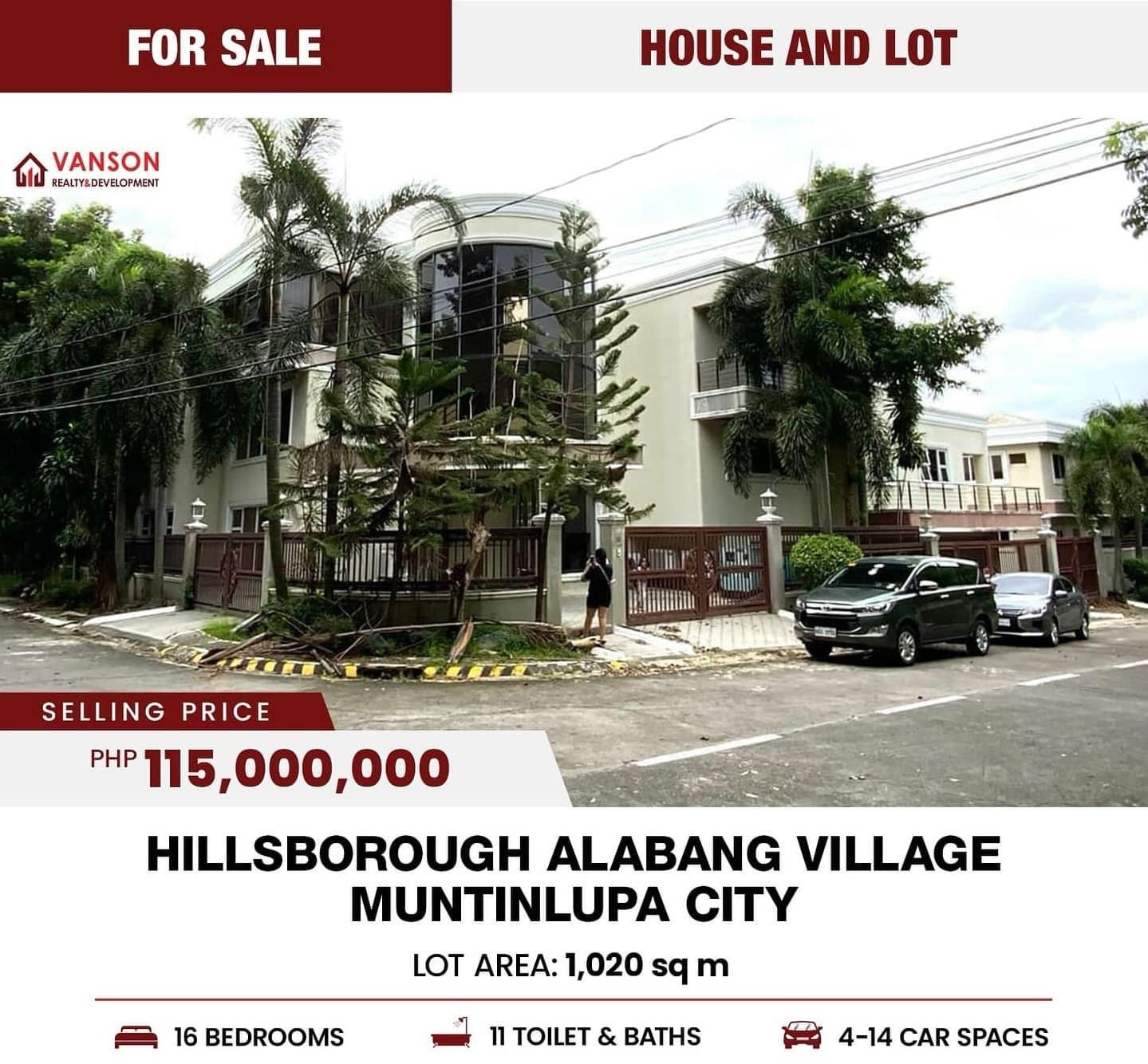 Luxury 16BR House and Lot with Pool for Sale in Hillsborough Alabang Village, Muntinlupa City