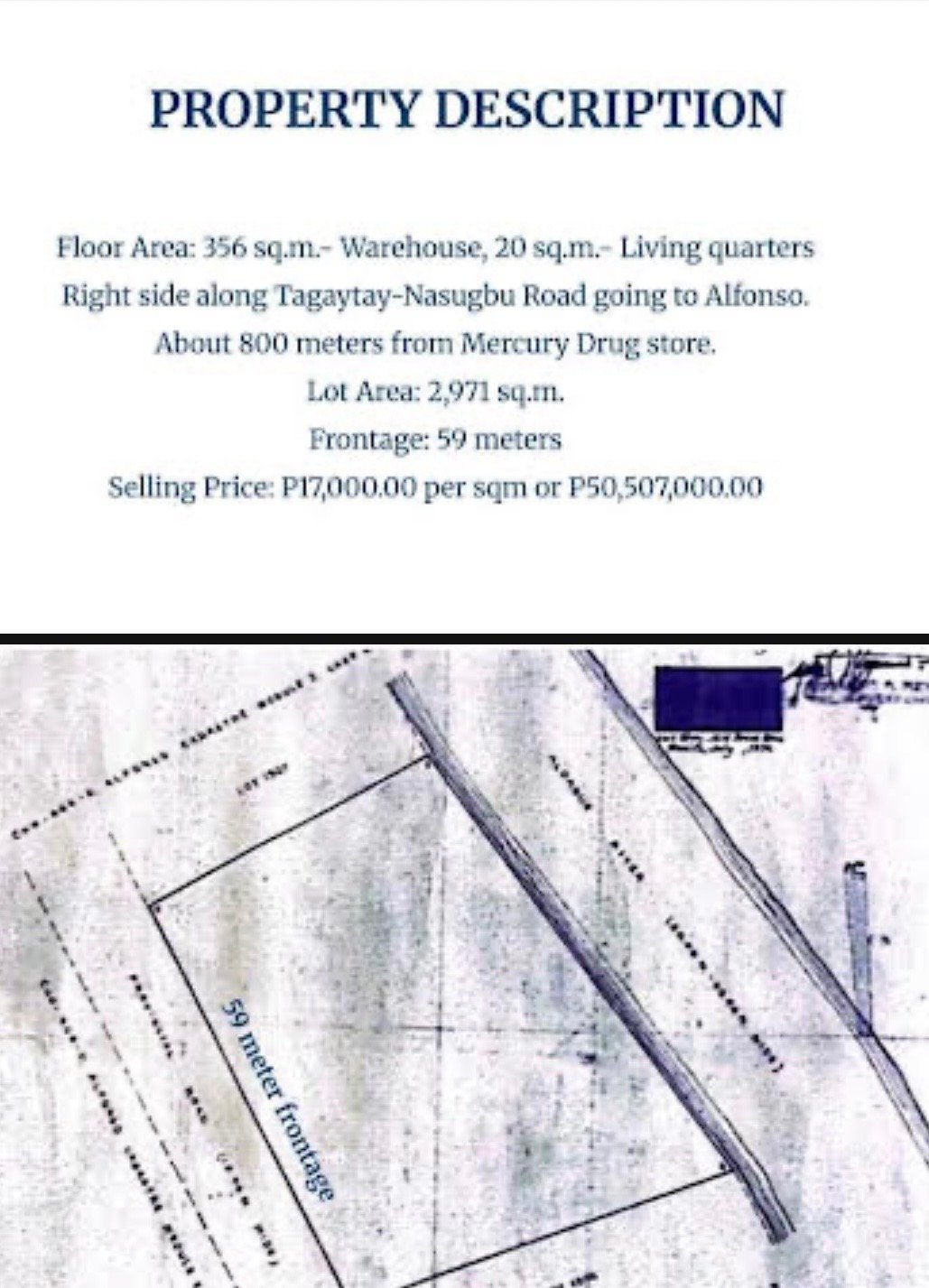 Warehouse for Sale along Tagaytay Nasugbu