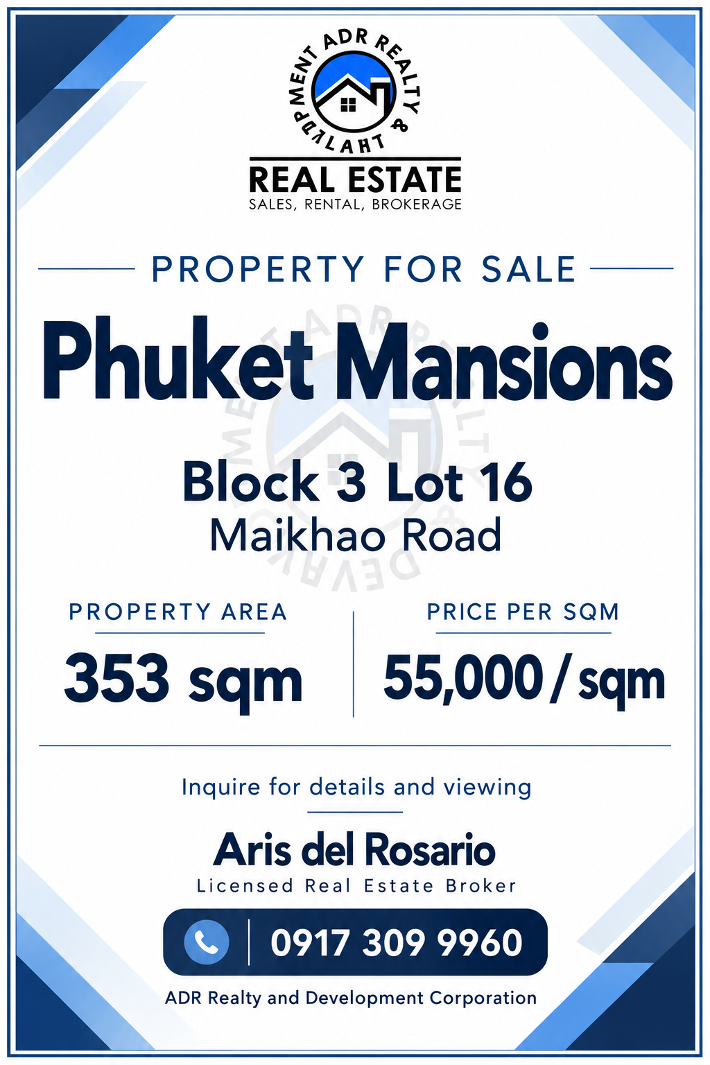 Vacant lot for Sale in Phuket Mansions!